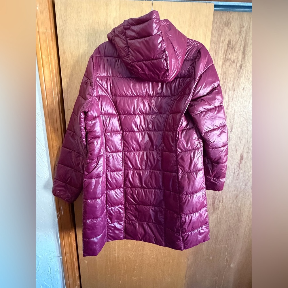 Women's Quilted Hooded Jacket - Purple
